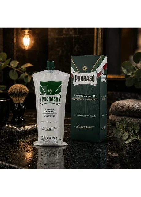 Крем для гоління з евкаліптом та ментолом для густої піни Shaving Cream Tube Refresh Eucalyptus 500 мл Proraso (402343662)
