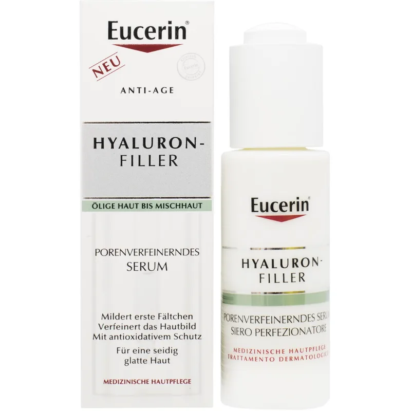 Сироватка Eucerin (Юцерін) Hyaluron-Filler Антиоксидантна сироватка для вдосконалення структури шкіри, звуження пор і пом'якшення перших зморшок, 30 мл