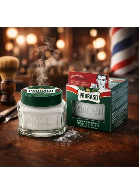 Крем перед голінням Pre Shave Cream Refreshing Eucalyptus & Menthol 100 мл прешейв для чоловіків проти подразнення Proraso (388912095)
