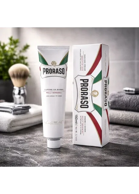 Чоловічий крем для гоління Shaving Cream Tube 150 мл для чутливої шкіри, пом'якшення щетини та комфортного гоління Sensiti Proraso (388912135)