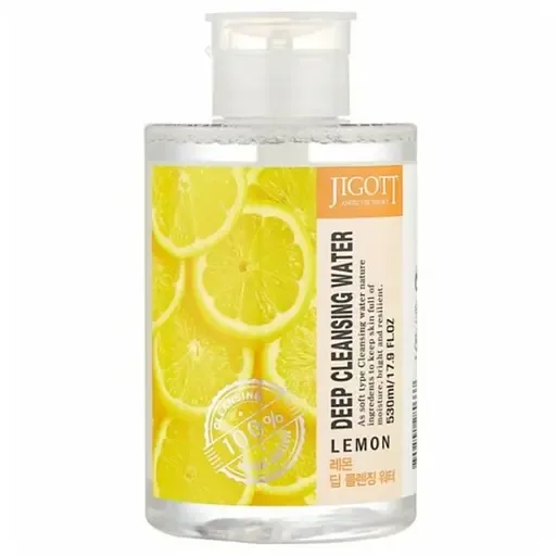 Рідина для зняття макіяжу Jigott Deep Cleansing Water Lemon з екстрактом лимона, 530 мл
