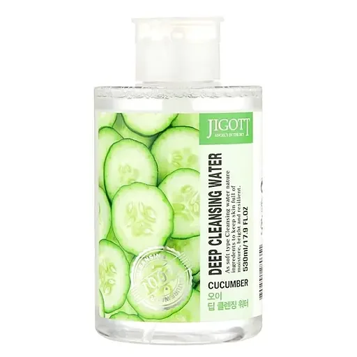 Рідина для зняття макіяжу Jigott Deep Cleansing Water Cucumber, 530 мл