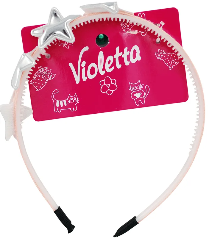 Обідок для волосся Violetta дитячий рожевий з зірочками 1 шт.