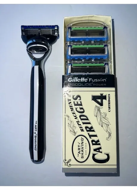 Чоловіча бритва Morris Park Jet Black і змінні леза Fusion 4 шт. The Art of Shaving (387647290)