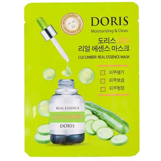 Тканинна маска для обличчя Jigott Doris Cucumber Real Essence Mask, 25 мл