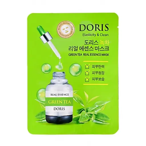 Тканинна маска для обличчя Jigott Doris Green Tea Real Essence Mask, 25 мл