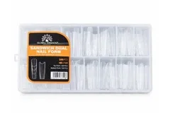 Global Fashion Dual Nail Form Квадрат — двосторонні форми «Сендвіч» для нарощування нігтів, 240 шт 15 розмірів