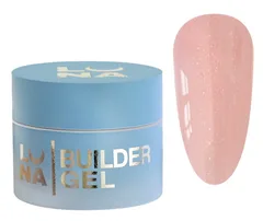 Гель для нарощування Luna Shimmer Gel 01 ніжний світло-рожевий з шимером 15 мл