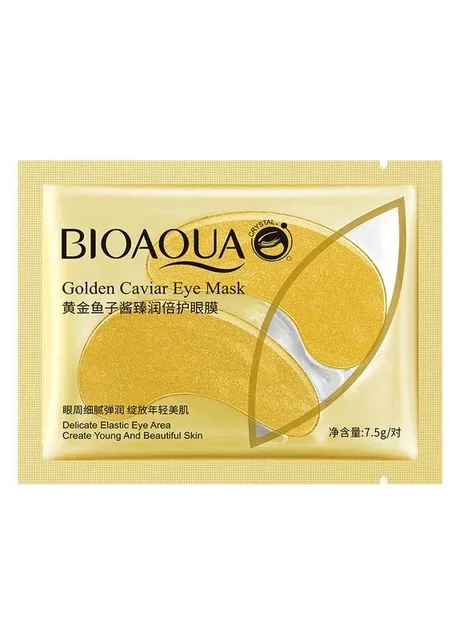 Патчі під очі BIOAQUA гідрогелеві з частинками золота та ікрою 7.5 г