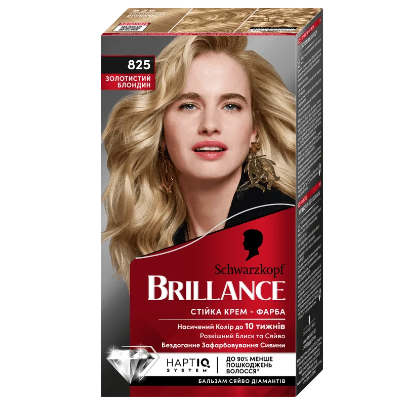 Крем-фарба для волосся Brillance №825 Золотистий Блондин