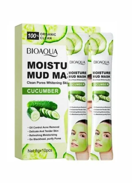 Глиняна маска для обличчя з екстрактом м'якоті огірка Cucumber Moisture Mud Mask, 1 шт. Bioaqua (331142920)