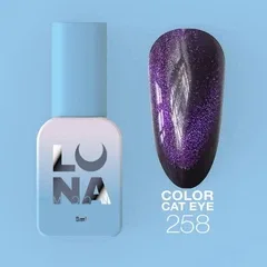 Напівпрозорий гель-лак з ефектом "Котяче око" LunaMoon Color Cat Eye 8 мл для манікюру та педикюру №258