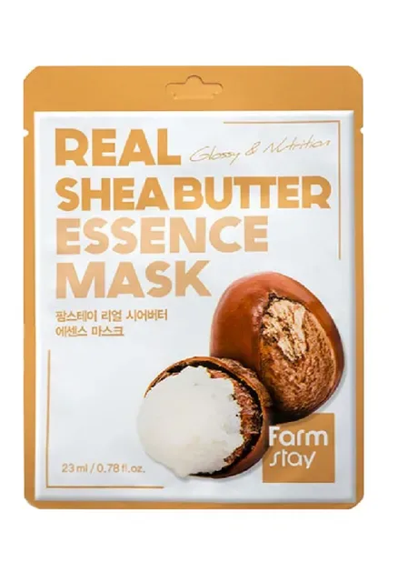 Тканинна маска для обличчя з маслом ши Real Shea Butter Essence Mask, 23 мл FarmStay (219904493)