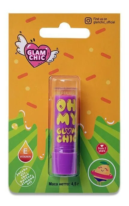 Помада-бальзам для губ Oh My Glam Chic з ароматом персика, тон 1, 4,5 г