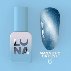 Гель-лак "Кошие око" LunaMoon Magnetic Cat Eye №6, 8 мл для манікюру та педикюру