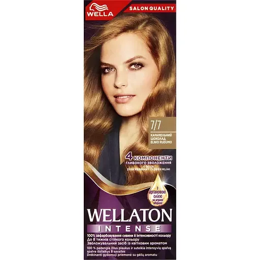 Інтенсивна крем-фарба для волосся Wellaton відтінок 45480 карамельний шоколад 110 мл