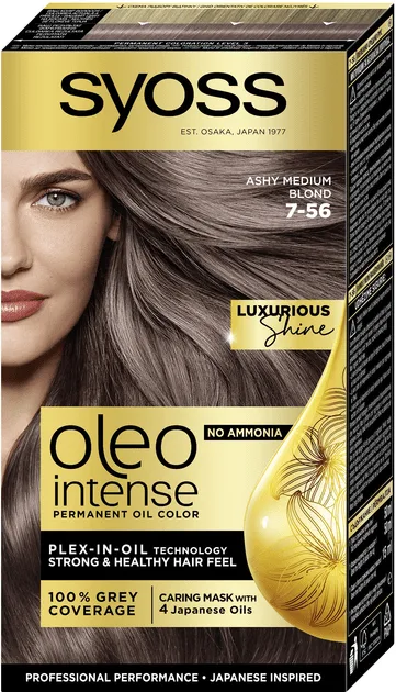 Фарба для волосся SYOSS Oleo Intense 7-56 без аміаку Холодний Русявий