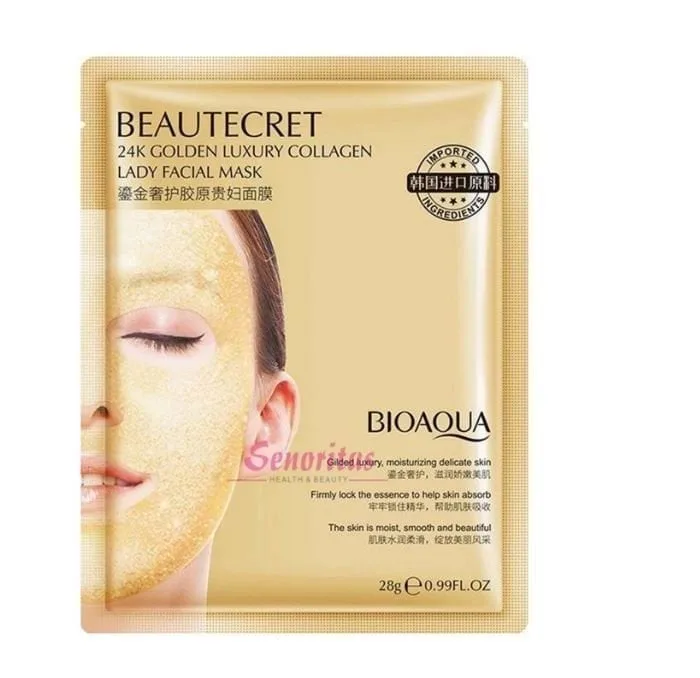 Маска для обличчя BIOAQUA 24k Golden гідрогелева тканина з колагеном 28 г