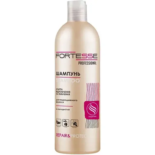 Відновлюючий шампунь FORTESSE Repair&Protect для сухого пошкодженого волосся що потребує живлення 400 мл