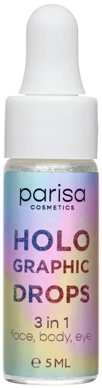 Хайлайтер для обличчя та тіла PARISA Cosmetics Holographic Drops HD-01 голографічний 5 мл