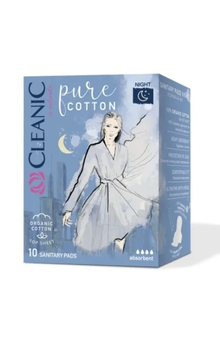 Прокладки гігієнічні Cleanic Pure Cotton нічні 8 шт
