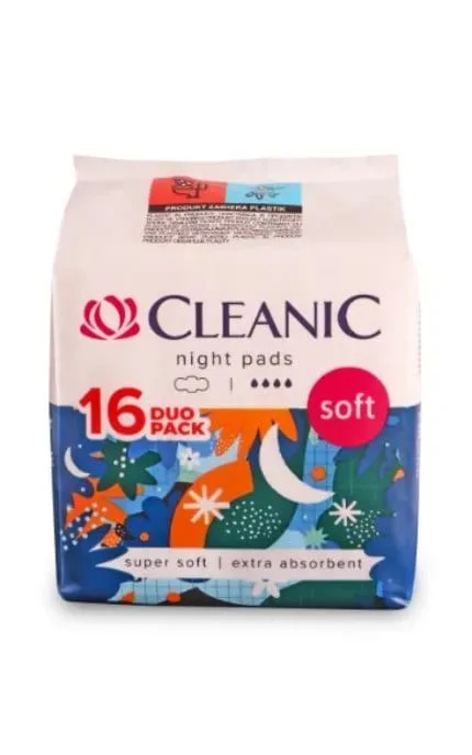 Прокладки гігієнічні Cleanic Soft Duo pack нічні 16 шт