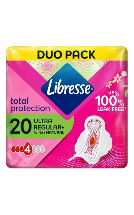 Прокладки гігієнічні Libresse Ultra Natural 4 краплі 20 шт