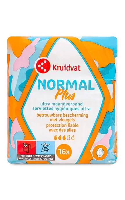 Прокладки гігієнічні з крильцями Kruidvat Ultra Normal Рlus 16 шт