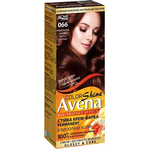 Cтійка крем-фарба для волосся Avena Shine Color Трюфельний каштан 066