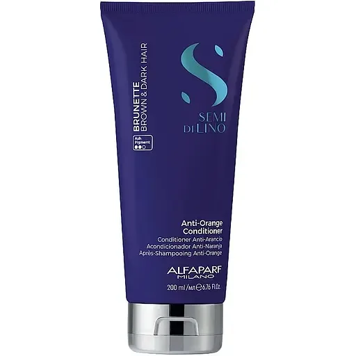 Кондиціонер для каштанового та темного волосся Alfaparf Milano Semi Di Lino Brunette Anti-Orange Conditioner, 200 мл