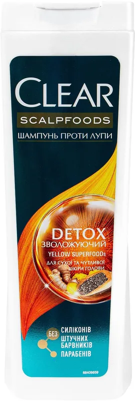 Шампунь-детокс Clear Scalpfoods проти лупи зволожуючий 360 мл