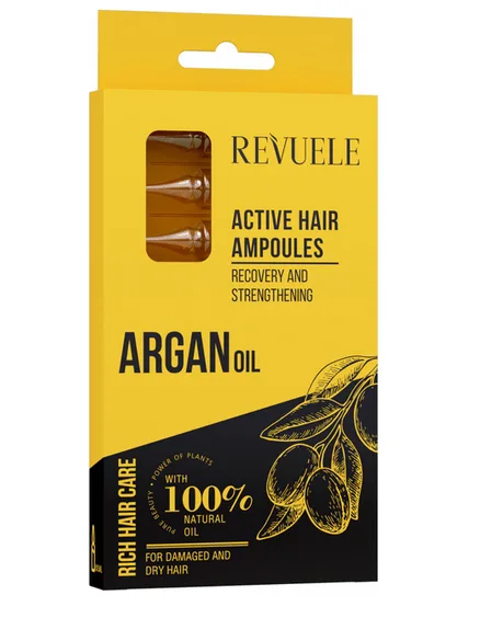 Активні ампули для волосся Revuele Hair Care з аргановою олією 8 шт. х 5 мл