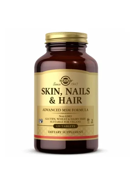 Шкіра, волосся та нігті, Skin Nails & Hair Advanced MSM - 120 tabs Solgar (280899459)