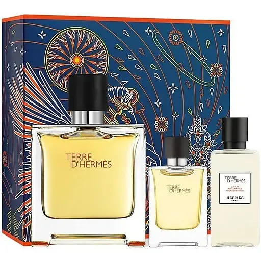 Подарунковий набір Hermes Terre D'Hermes: парфумована вода 75 мл + парфумована вода 12.5 мл + лосьйон після гоління 40 мл