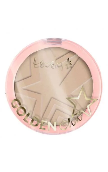 Пудра Lovely Golden Glow Powder для контурування обличчя компактна 2 Light Beige 10 г
