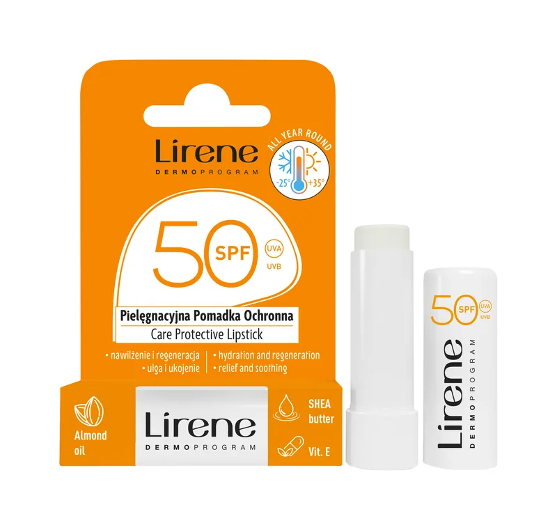 Бальзам для губ Lirene Захисний та Зволожуючий SPF 50, 4,3 г