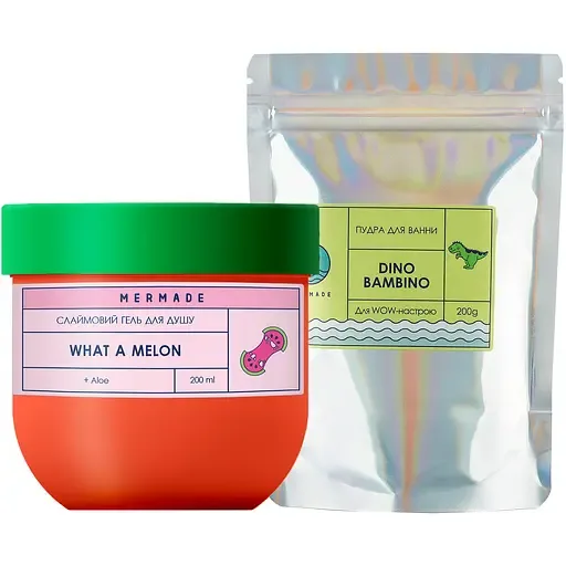 Набір Mermade Mermade Dino Bambino, гель для душу, 200 мл + пудра для ванни, 200 г