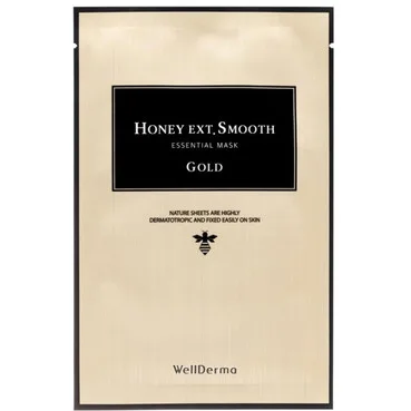 Тканинна маска з екстрактом прополісу і золотом WellDerma Honey Ext Smooth Essential Mask (Gold)