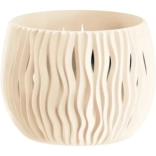 Горщик для квiтiв Prosperplast Sandy Bowl круглий з вкладишем, 180 мм, крем (22981-728)