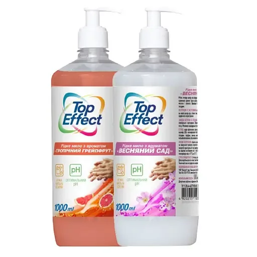 Мило рідке Top Effect з ароматом Весняний сад, з дозатором, 1 л