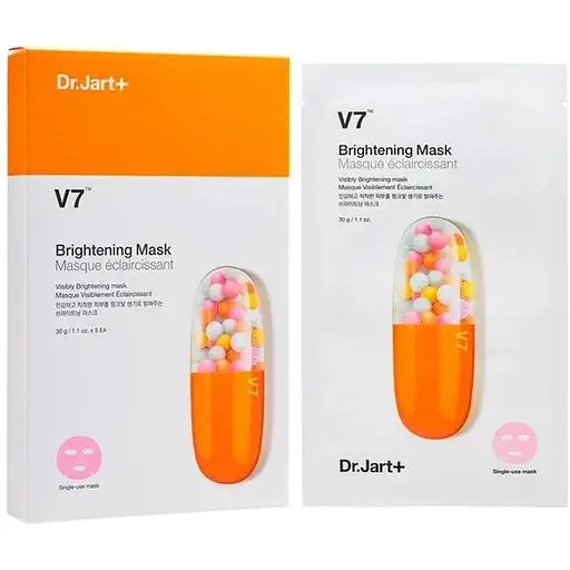 Освітлююча маска для обличчя Dr.Jart+ V7 Brightening Mask, з вітамінним комплексом, 150 г (5 шт. по 30 г)