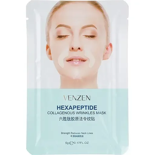 Патчі для носогубної зони Venzen Hexapeptide Collagenous Wrinkles Mask 5 г