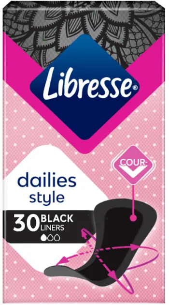 Прокладки щоденні Libresse Dailies Black чорні 30 шт.