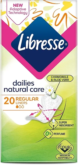 Щоденні гігєнічні прокладки Libresse Dailies Natural Care Regular, 20 шт