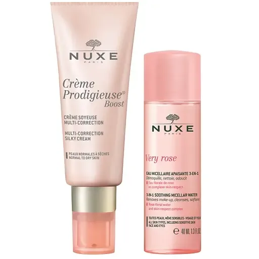 Набір: Насичений крем Nuxe Creme Prodigieuse Boost 40 мл + Міцелярна вода Very Rose 40 мл