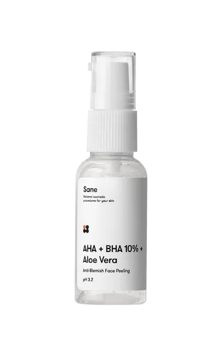 Пілінг для обличчя Sane з екстрактом алое + AHA + BHA 10% 30 мл
