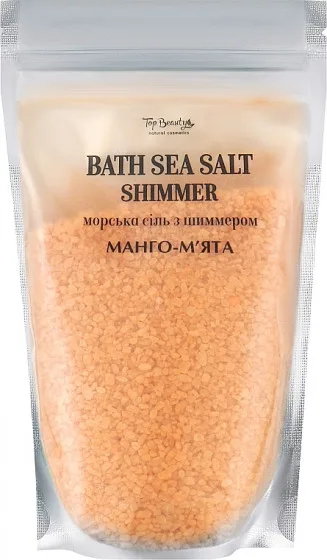 Top Beauty Bath Salt - Сіль морська з шиммером для ванни "Манго-М'ята"