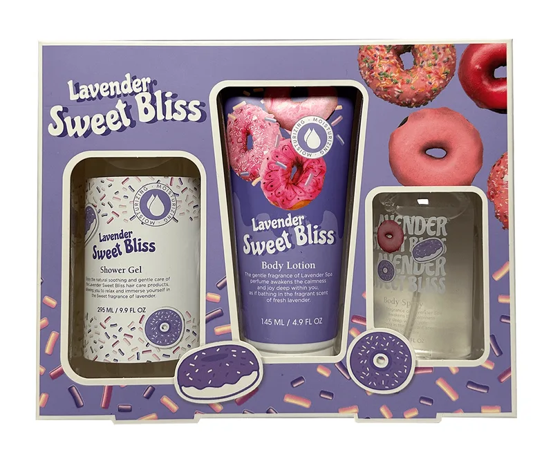 Подарунковий набір Sweet Bliss (гель для душу, 295 мл + спрей, 150 мл + лосьйон для тіла, 145 мл), 1 шт