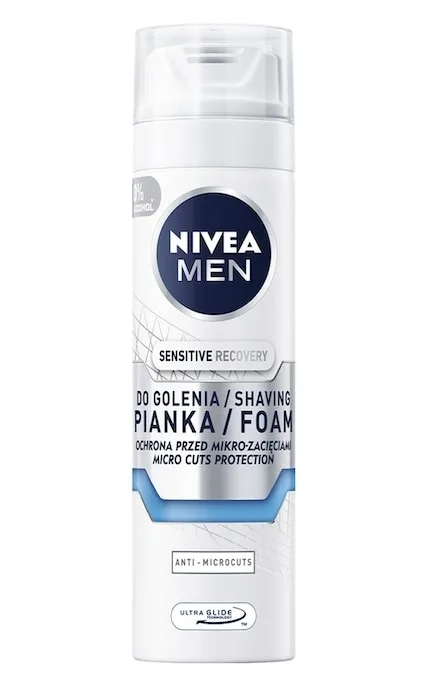 Піна для гоління чоловіча Nivea Men відновлює для чутливої шкіри без вмісту спирту 200 мл
