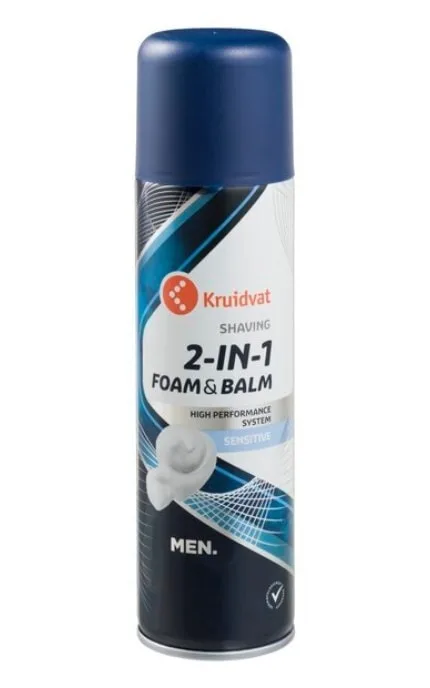 Піна для гоління Kruidvat Men 2-in-1 Foam & Balm Sensitive 250 мл